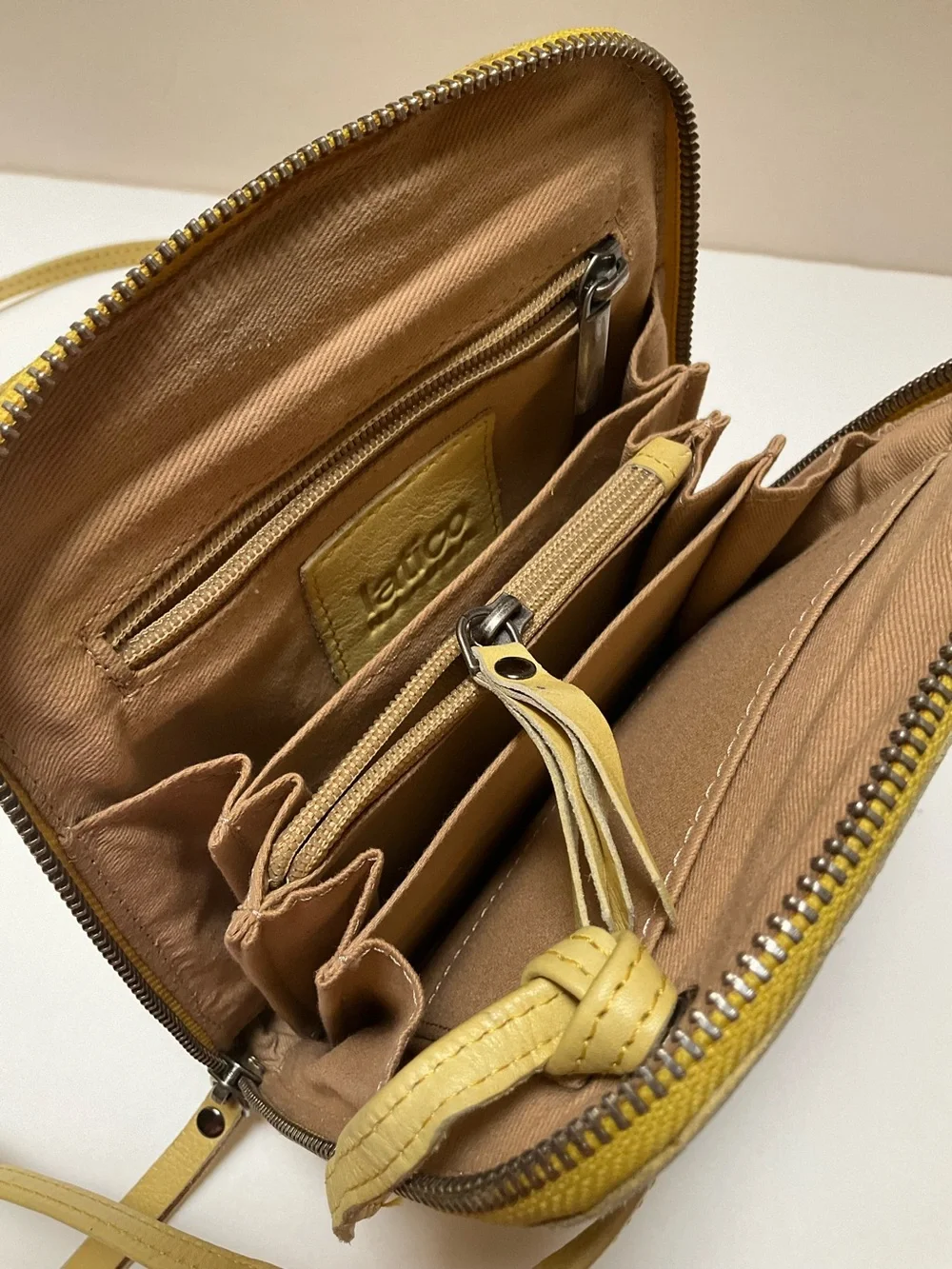 LATICO Lilly Leather Crossbody Bag Yellow Leather
